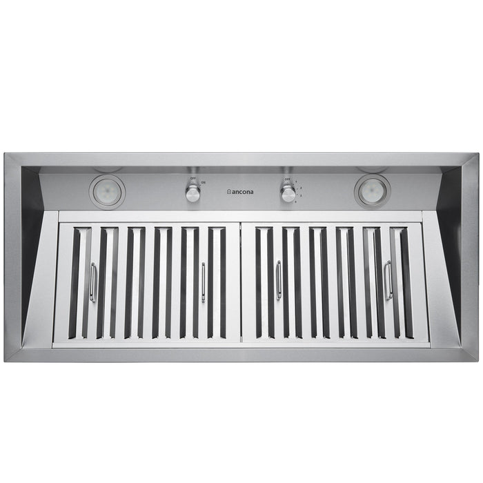 Insertion de hotte de cuisinière à conduit Ancona Pro de 34 po en acier inoxydable - AN-1330