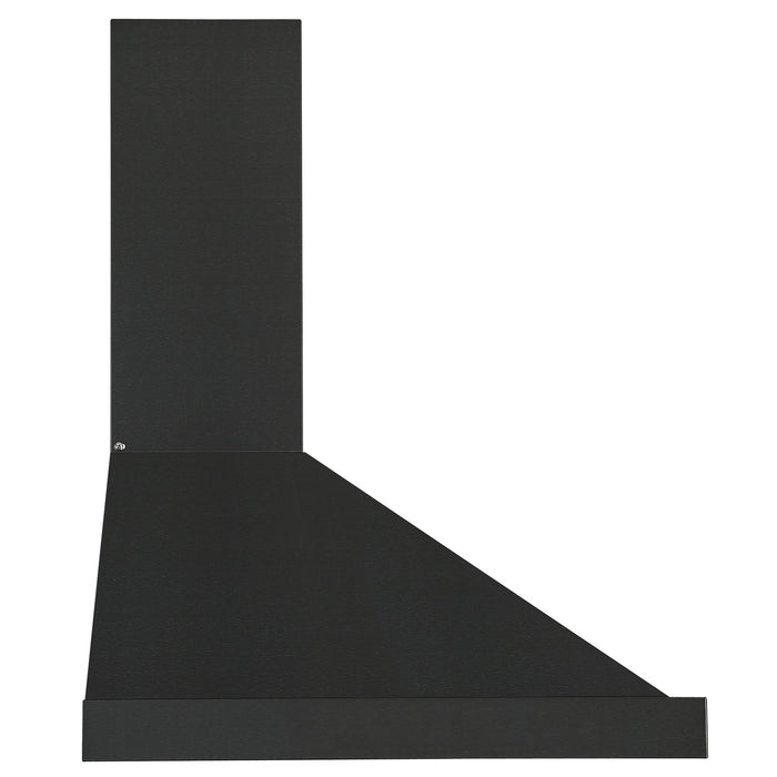 Hotte de cuisinière murale convertible Ancona de 30 po de style pyramidal en acier inoxydable noir - AN-17-16BSS