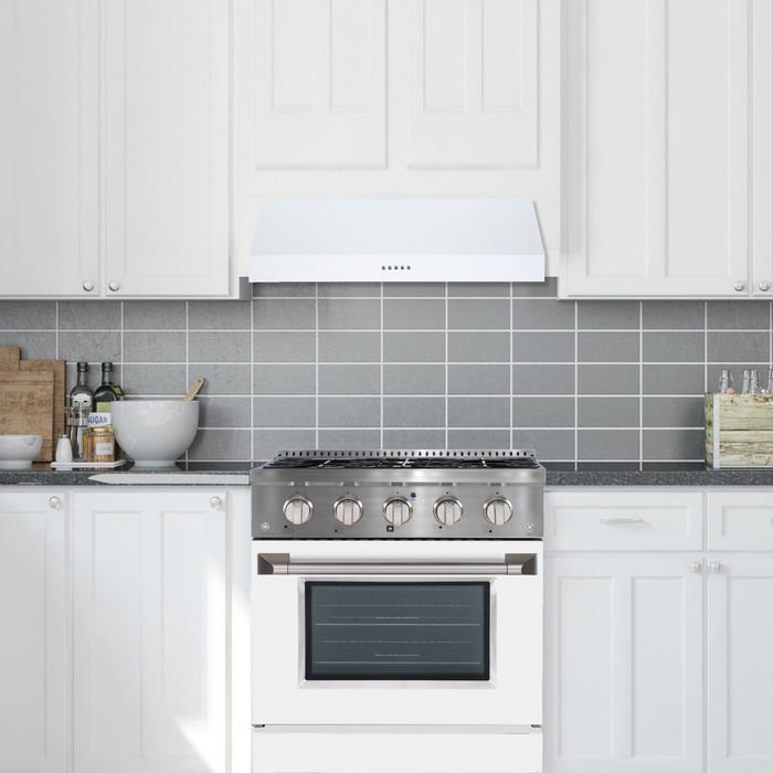 Hotte de cuisinière sous l'armoire Ancona de 30 po à conduit - AN-18041WH