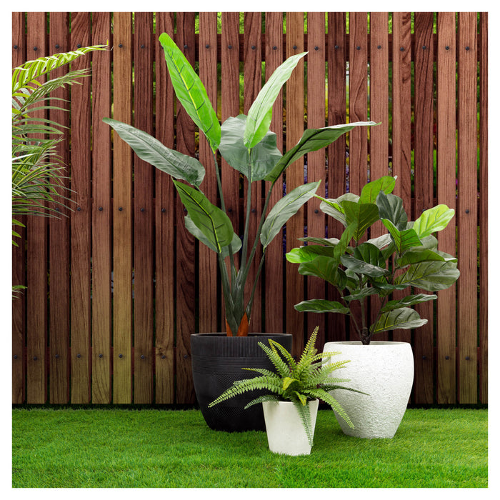 Ficus lyrata artificiel de 47 po pour l’intérieur et l’extérieur en pot noir