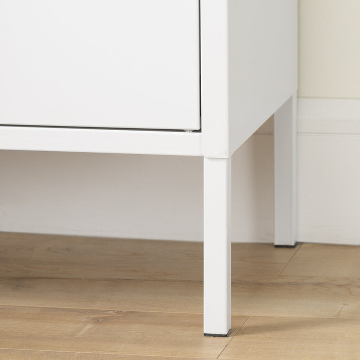 Crea Meuble de rangement avec 2 portes en métal - Blanc solide