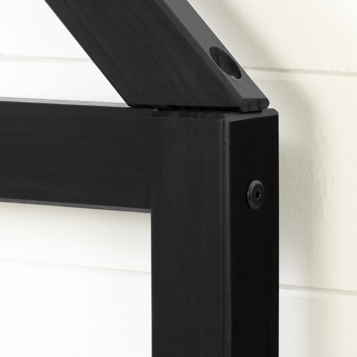 Sweedi Lit avec tête de lit maison Simple - Noir mat