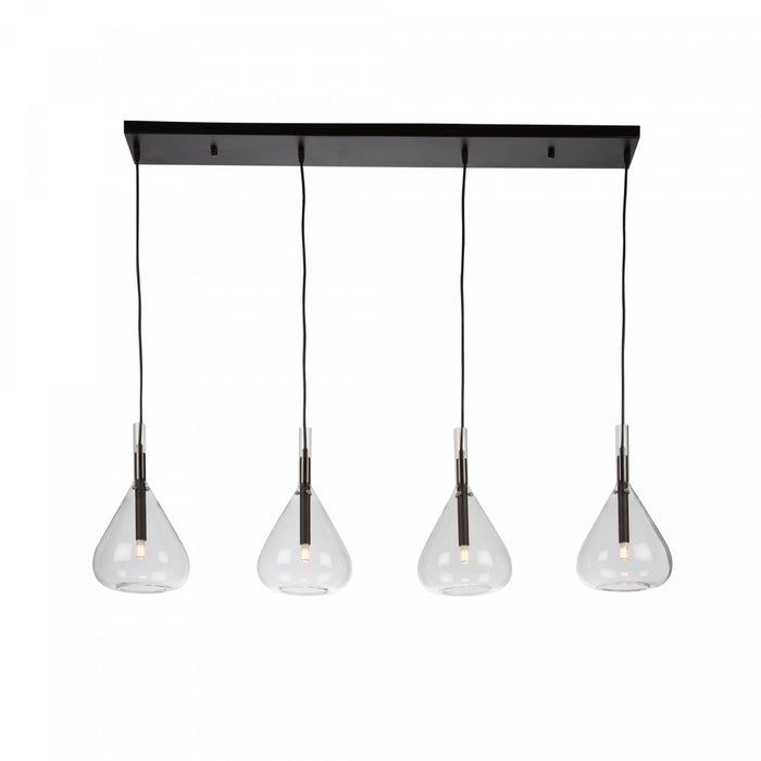 Luminaire suspendu Conic noir à 4 ampoules