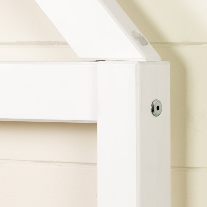 Sweedi Lit avec tête de lit maison Simple - Blanc solide