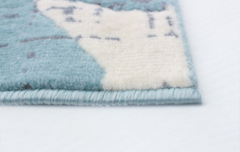 Carpette Ira turquoise 4 pi 7 po x 6 pi 7 po