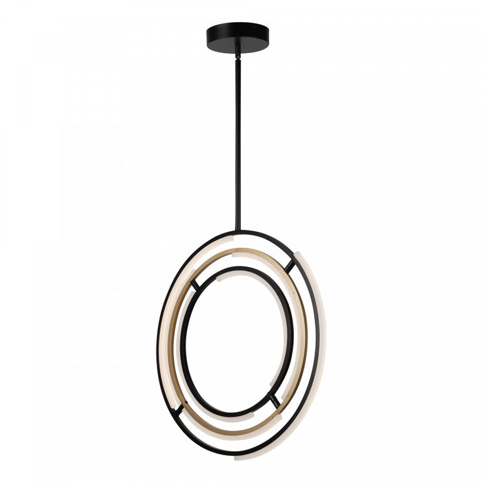 Luminaire suspendu II Trilogy noir et laiton à DEL intégrées