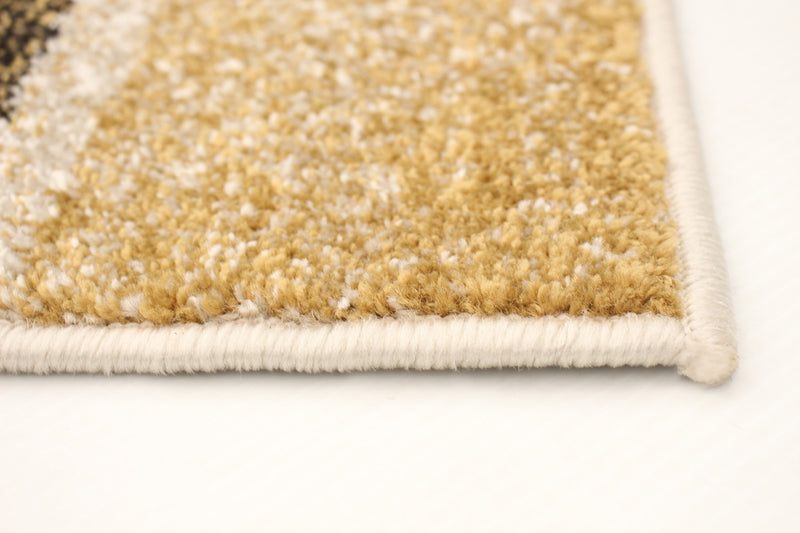 Carpette Aya ivoire-brune - 5 pi 3 pox 7 pi 3 po