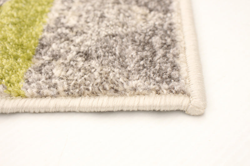 Carpette Raja ivoire-verte - 7 pi 10 pox 10 pi 2 po