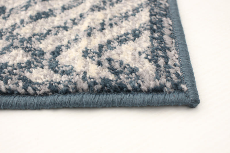 Carpette Electra couleur pétrole-argent - 5 pi 3 pox 7 pi 3 po