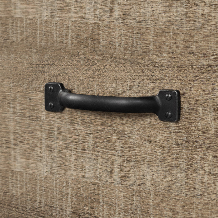 Bureau Tassio avec plateau pour clavier - chêne vieilli 