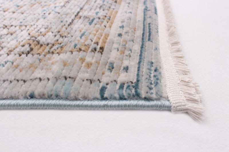 Carpette Leandra taupe/bleue 3 pi 11 po x 5 pi 11 po