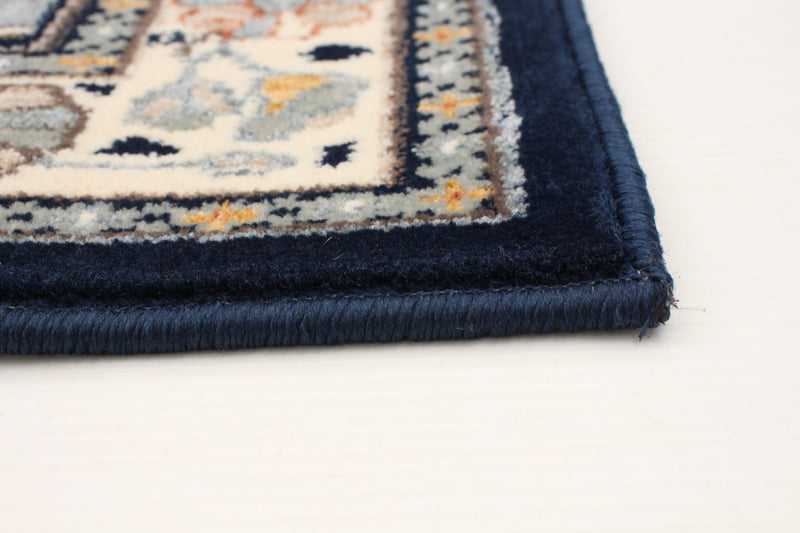 Carpette Edwin bleu marin ivoire - 5 pix 7 pi