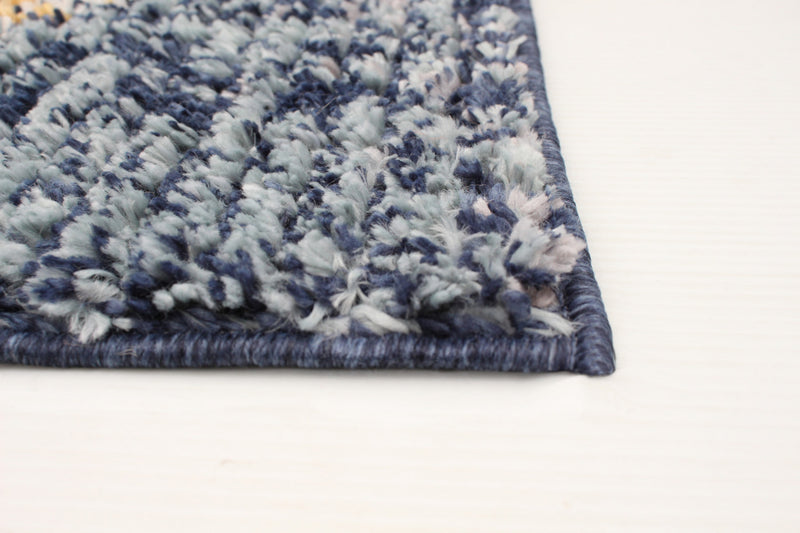 Carpette Makondo Mosaique bleu - 6 pi 7 pox 9 pi 6 po