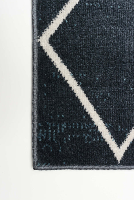 Carpette Kenza bleue lavable à la machine - 2 pi 6 po x 8 pi 0 po