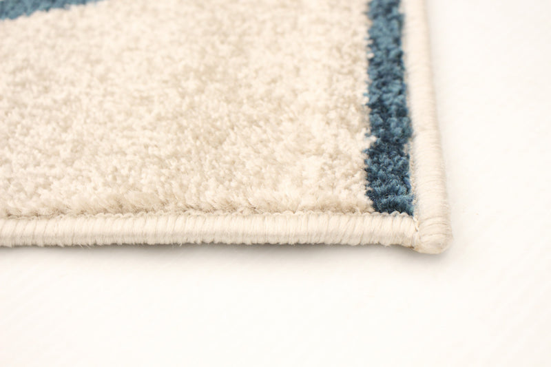 Carpette Anandi ivoire-bleu - 7 pi 10 pox 10 pi 2 po