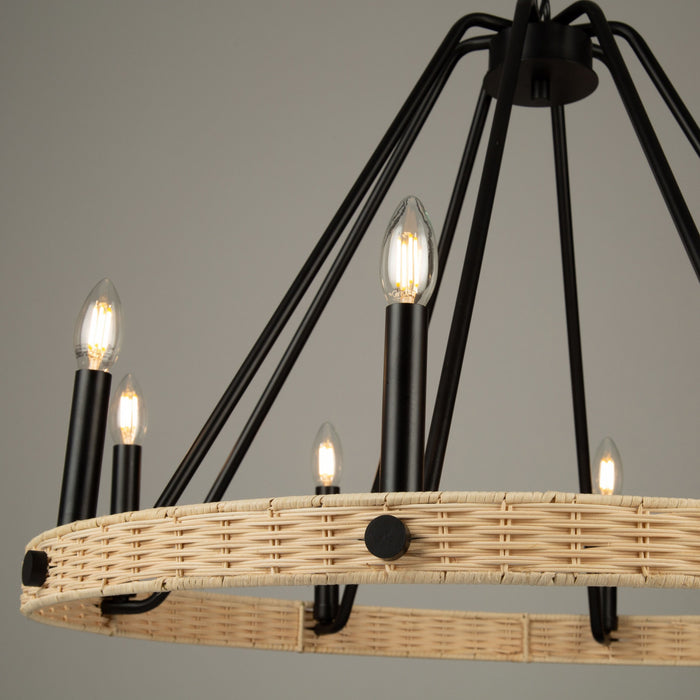 Lustre Perris noir à 8 ampoules