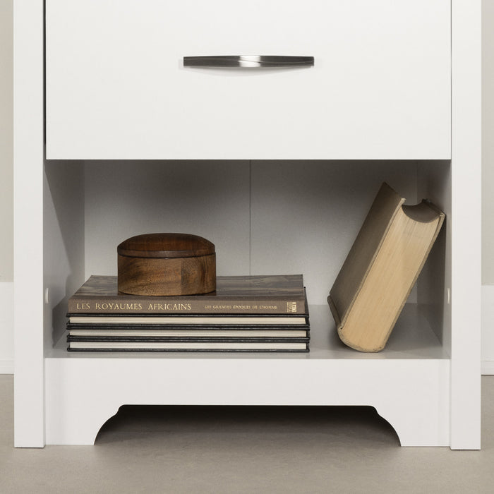 Fusion Table de Chevet 1 Tiroir - Blanc solide