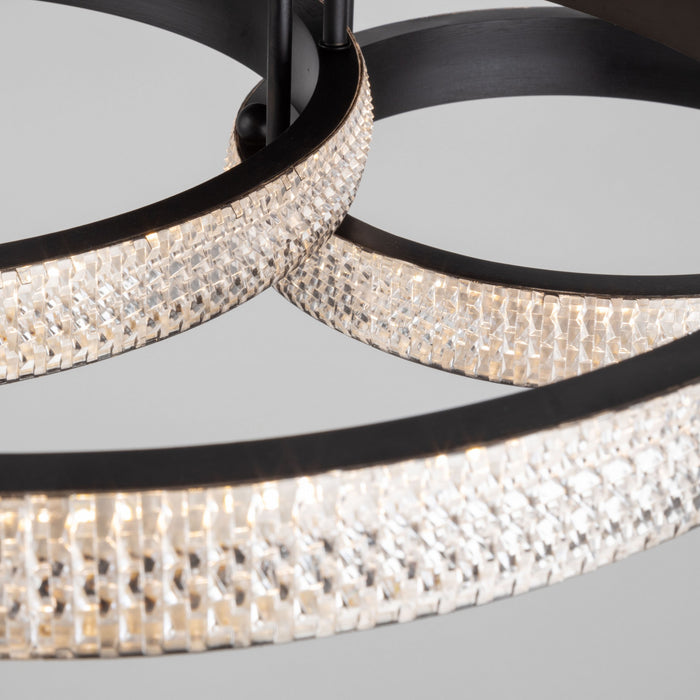 Plafonnier affleuré Nova noir à DEL de 40 W