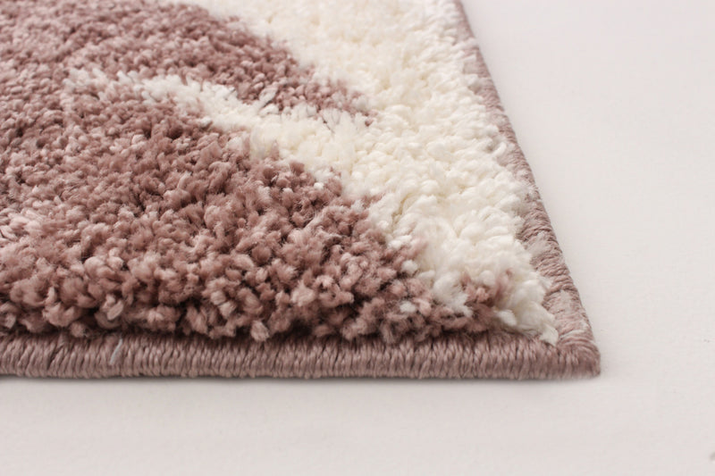 Carpette à poil long Luci rose 3 pi 11 po x 6 pi 0 po