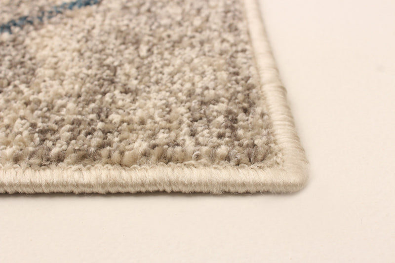 Tapis Grande Ivoire / Bleu 6pi 7 po X 9pi 6po