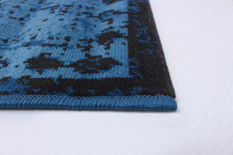 Carpette Chenta bleue 6 pi 7 po x 9 pi 6 po
