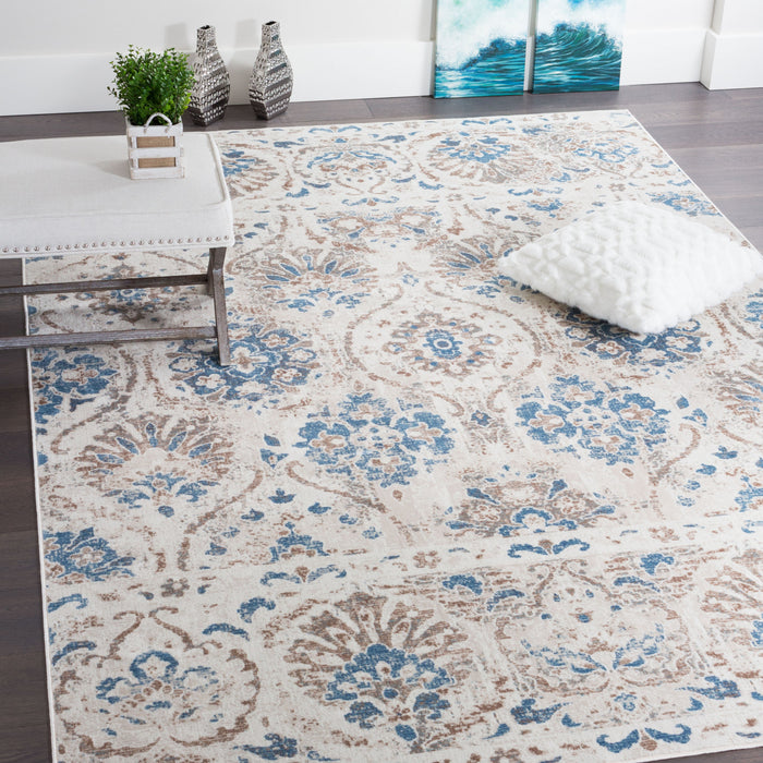 Carpette Shi Flora bleue 3 x 5