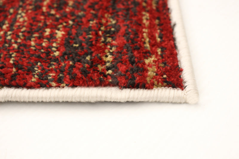 Carpette Aya ivoire-rouge - 7 pi 10 pox 10 pi 2 po
