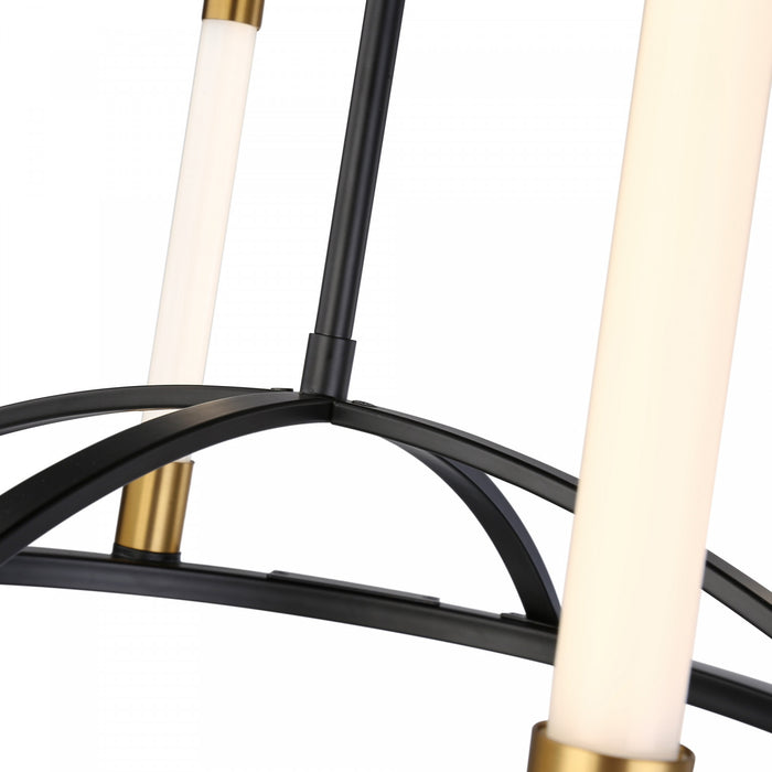 Lustre Infiniti noir et laiton mat à 8 ampoules à DEL intégrées