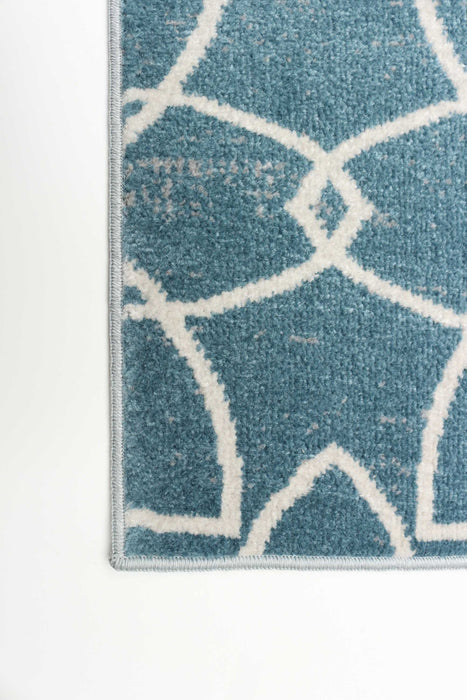 Carpette Terali turquoise lavable à la machine - 2 pi 6 po x 8 pi 0 po