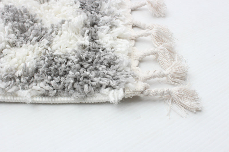 Carpette à poil long Helma Urban gris claircrème 5 pi 3 po x 7 pi 3 po