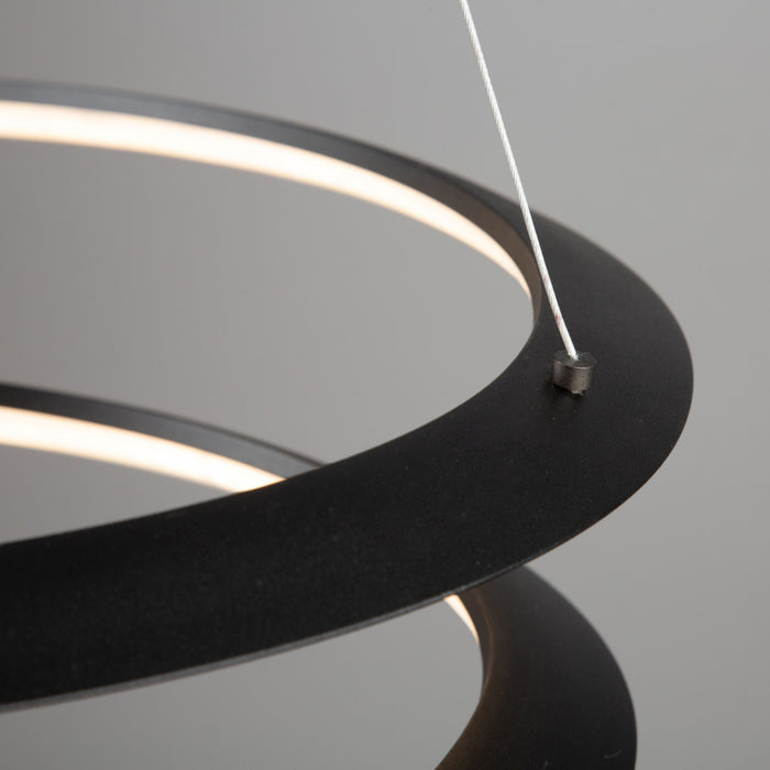 Luminaire suspendu Ara noir à DEL de 30 W