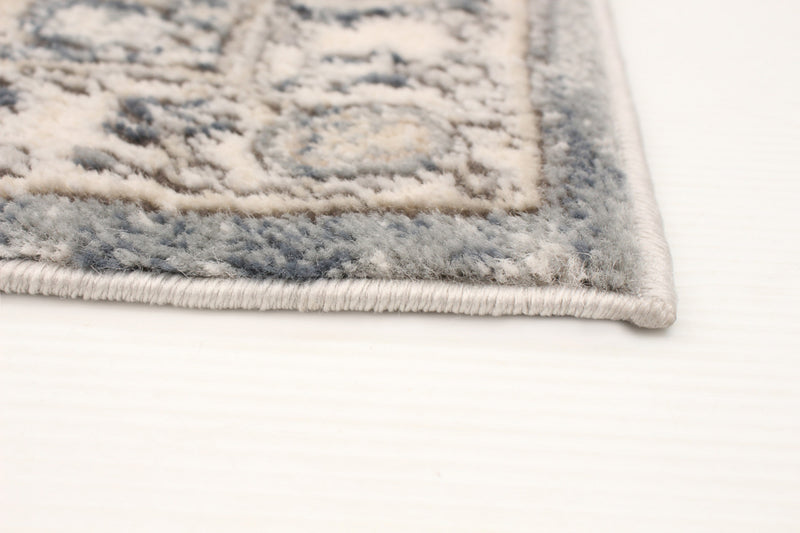 Carpette Octavian Tabriz bleu-ivoire - 2 pi 7 pox 8 pi 2 po
