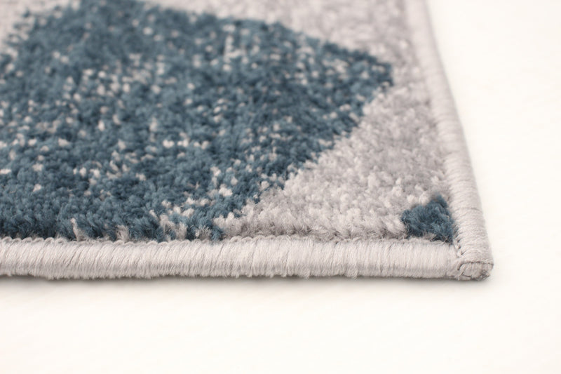 Carpette Palta argent-couleur pétrole - 5 pi 3 pox 7 pi 3 po