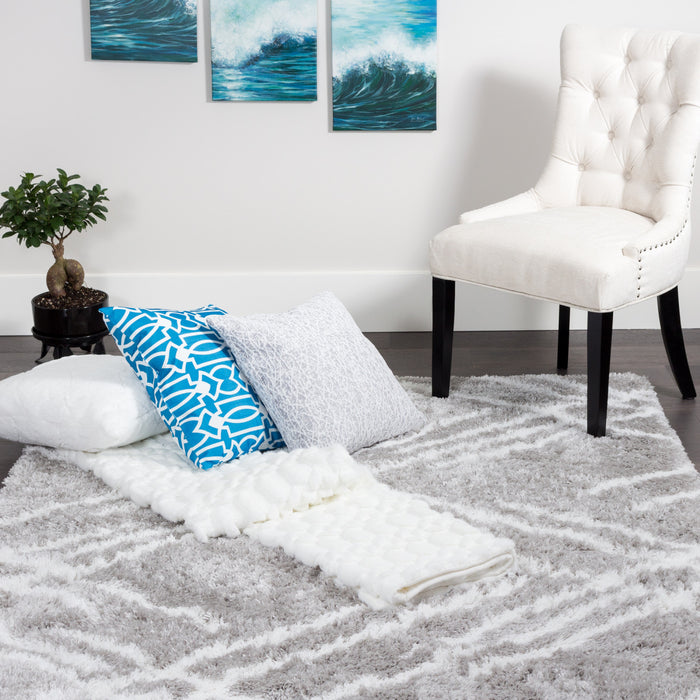 Carpette Ker grise à rayures 8 x 11