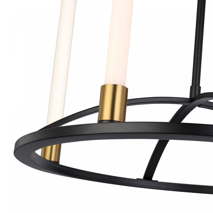 Lustre Infiniti noir et laiton mat à 4 ampoules à DEL intégrées