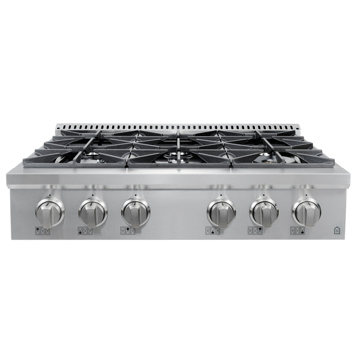 Surface de cuisson à gaz encastrée Ancona de 36 po de style commercial - AN-2161 