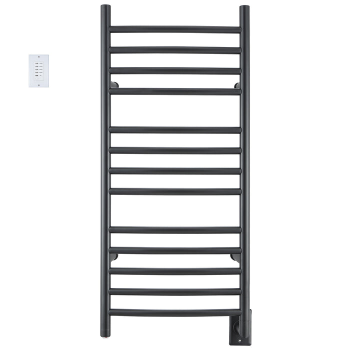 Porte-serviettes chauffant Svelte d'Ancona 13 barres arrondies, câblé avec minuterie murale - AN-5424-TWCD01