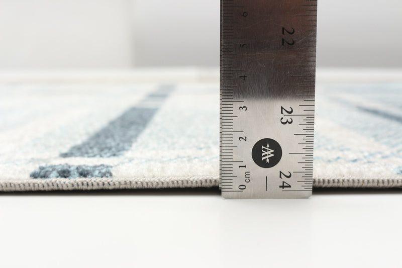 Carpette Roma bleue lavable à la machine - 2 pi 6 po x 8 pi 0 po