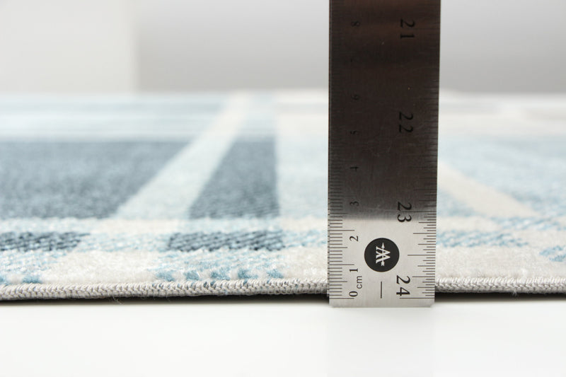 Carpette Roma bleue lavable à la machine - 5 pi 0 po x 7 pi 0 po