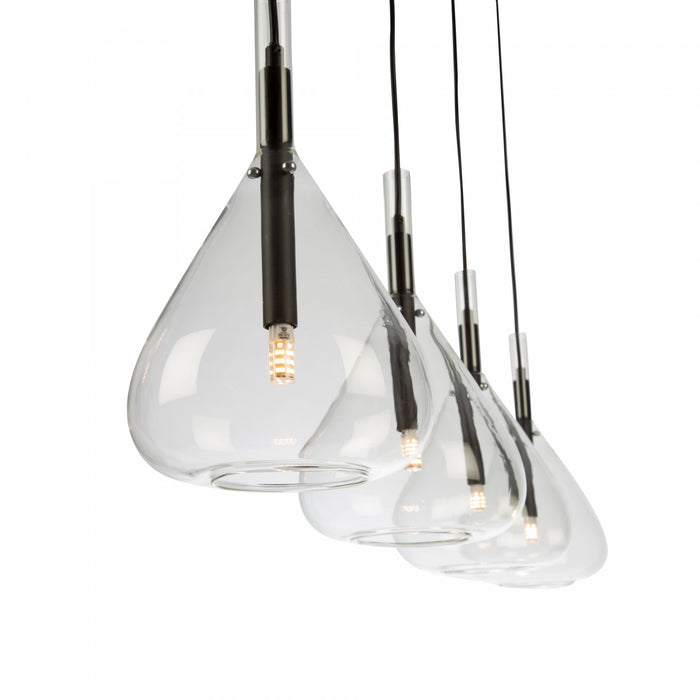 Luminaire suspendu Conic noir à 4 ampoules