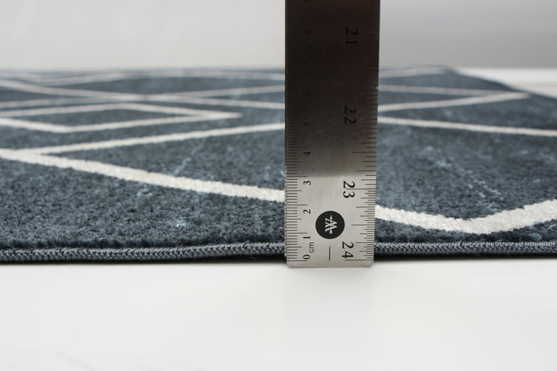 Carpette Kenza bleue lavable à la machine - 8 pi 0 po x 10 pi 0 po