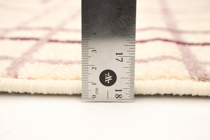Carpette Taite crème-Bordeaux - 3 pi 11 pox 5 pi 7 po