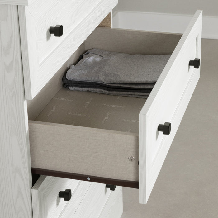 Commode verticale Hazen à 4 tiroirs - pin blanc