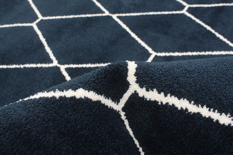 Carpette August bleu marineblanc 7 pi 10 po x 10 pi 2 po