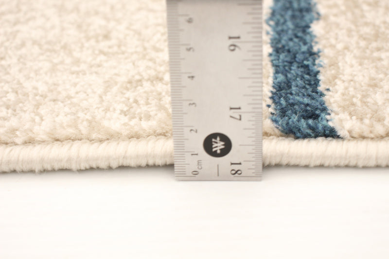 Carpette Anandi ivoire-bleu - 3 pi 11 pox 5 pi 7 po