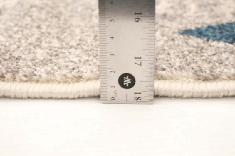 Carpette Raja ivoire-bleu - 3 pi 11 pox 5 pi 7 po
