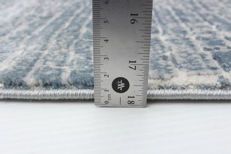 Carpette Kecia bleue/crème 6 pi 7 po x 9 pi 6 po