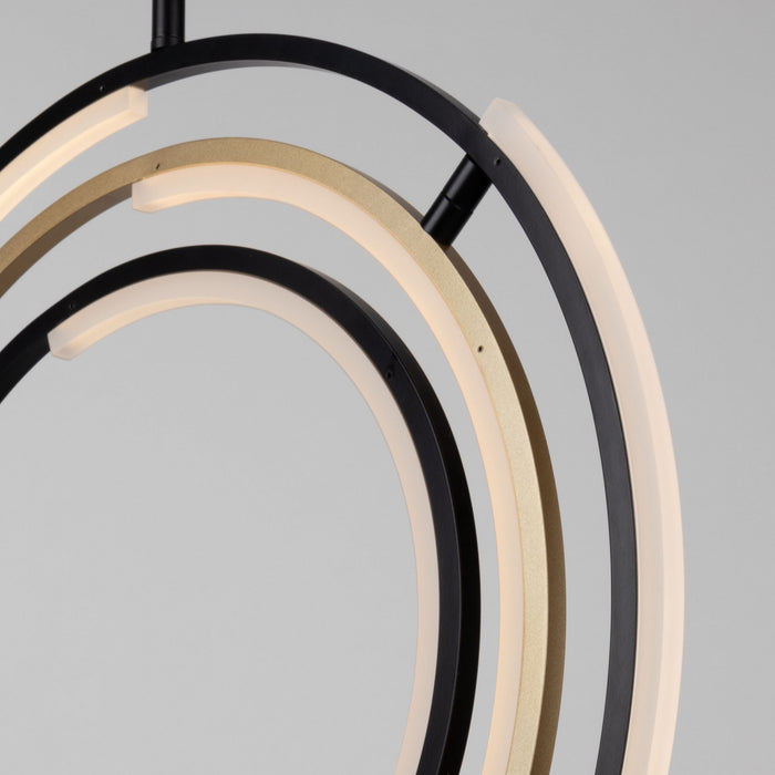 Luminaire suspendu II Trilogy noir et laiton à DEL intégrées