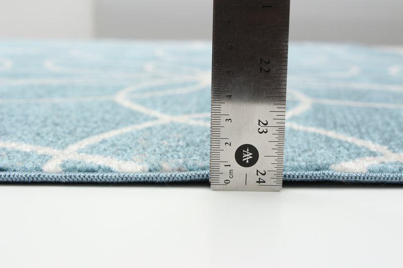 Carpette Terali turquoise lavable à la machine - 8 pi 0 po x 10 pi 0 po