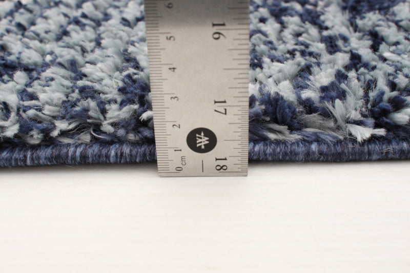 Carpette Makondo Mosaique bleu - 6 pi 7 pox 9 pi 6 po